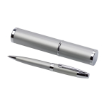 Metalen balpen gepresenteerd in een bijpassend etui, zwarte inkt kleur zilver tweede weergave