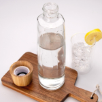 Premium duurzame glazen fles met bamboedeksel 750ml