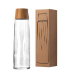 Premium duurzame glazen fles met bamboedeksel 750ml