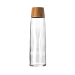 Premium duurzame glazen fles met bamboedeksel 750ml
