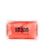 Herbruikbare rechthoekige handwarmer met directe warmte kleur rood met jouw bedrukking