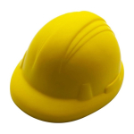 PU stressbal in de vorm van een bouwhelm kleur geel tweede weergave