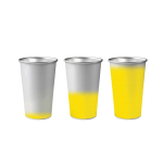 Fles van gerecycled aluminium die van kleur verandert 450ml kleur geel