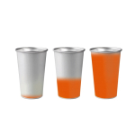 Fles van gerecycled aluminium die van kleur verandert 450ml kleur oranje