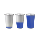 Fles van gerecycled aluminium die van kleur verandert 450ml kleur koningsblauw