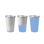 Fles van gerecycled aluminium die van kleur verandert 450ml kleur lichtblauw