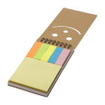 Praktisch blok met 50 notities en 150 plakstroken met spiraalbinding kleur bruin tweede weergave