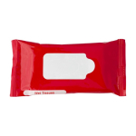 Personaliseerbare plastic zakje met 10 vochtige doekjes kleur rood eerste weergave
