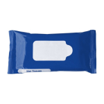 Personaliseerbare plastic zakje met 10 vochtige doekjes kleur ultramarijn blauw eerste weergave