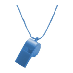 Klassiek plastic fluitje met bijpassend koord kleur blauw eerste weergave