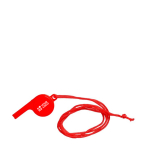 Klassiek plastic fluitje met bijpassend koord kleur rood met jouw bedrukking