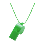 Klassiek plastic fluitje met bijpassend koord kleur groen eerste weergave