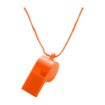 Klassiek plastic fluitje met bijpassend koord kleur oranje eerste weergave