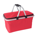 Opvouwbare polyester mand met EVA-schuimhandvat voor picknicks kleur rood eerste weergave