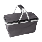 Opvouwbare polyester mand met EVA-schuimhandvat voor picknicks kleur grijs eerste weergave