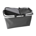 Opvouwbare polyester mand met EVA-schuimhandvat voor picknicks kleur grijs derde weergave