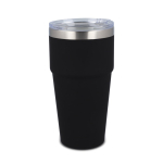 Thermosbeker met keramisch binnenwerk en transparant deksel 500 ml kleur zwart