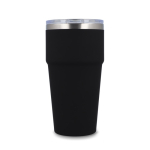 Thermosbeker met keramisch binnenwerk en transparant deksel 500 ml kleur zwart vierde weergave