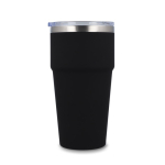 Thermosbeker met keramisch binnenwerk en transparant deksel 500 ml kleur zwart vijfde weergave