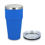 Thermosbeker met keramisch binnenwerk en transparant deksel 500 ml kleur blauw tweede weergave