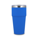 Thermosbeker met keramisch binnenwerk en transparant deksel 500 ml kleur blauw vierde weergave