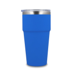 Thermosbeker met keramisch binnenwerk en transparant deksel 500 ml kleur blauw vijfde weergave
