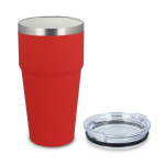 Thermosbeker met keramisch binnenwerk en transparant deksel 500 ml kleur rood tweede weergave
