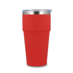 Thermosbeker met keramisch binnenwerk en transparant deksel 500 ml kleur rood derde weergave