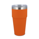 Thermosbeker met keramisch binnenwerk en transparant deksel 500 ml kleur oranje