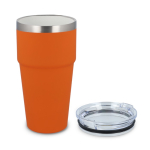 Thermosbeker met keramisch binnenwerk en transparant deksel 500 ml kleur oranje tweede weergave