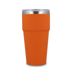 Thermosbeker met keramisch binnenwerk en transparant deksel 500 ml kleur oranje vierde weergave