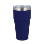 Thermosbeker met keramisch binnenwerk en transparant deksel 500 ml kleur donkerblauw