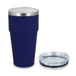 Thermosbeker met keramisch binnenwerk en transparant deksel 500 ml kleur donkerblauw tweede weergave