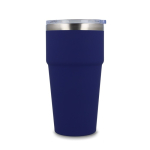 Thermosbeker met keramisch binnenwerk en transparant deksel 500 ml kleur donkerblauw derde weergave