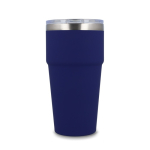 Thermosbeker met keramisch binnenwerk en transparant deksel 500 ml kleur donkerblauw vierde weergave