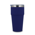 Thermosbeker met keramisch binnenwerk en transparant deksel 500 ml kleur donkerblauw vijfde weergave
