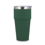 Thermosbeker met keramisch binnenwerk en transparant deksel 500 ml kleur olijfgroen derde weergave