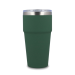 Thermosbeker met keramisch binnenwerk en transparant deksel 500 ml kleur olijfgroen vierde weergave