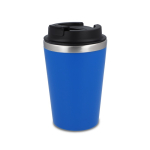 Thermosbeker van roestvrij staal met zwarte deksel, 350 ml kleur blauw
