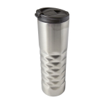 RVS thermosbeker met textuur aan de onderkant, 460 ml kleur zilver vierde weergave