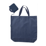 Boodschappentas van Oxford-stof met bijpassend etui om op te vouwen kleur blauw tweede weergave