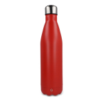 Fles van gerecycled roestvrij staal met zilveren dop 750 ml kleur rood