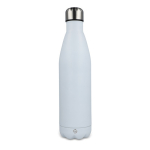 Fles van gerecycled roestvrij staal met zilveren dop 750 ml kleur wit