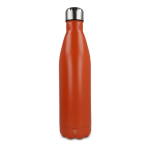 Fles van gerecycled roestvrij staal met zilveren dop 750 ml kleur rood-bruin