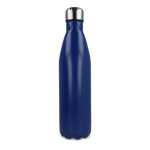 Fles van gerecycled roestvrij staal met zilveren dop 750 ml kleur donkerblauw