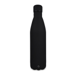 Fles van gerecycled roestvrij staal met logo 750 ml kleur zwart