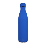 Fles van gerecycled roestvrij staal met logo 750 ml kleur blauw