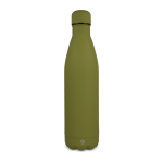 Fles van gerecycled roestvrij staal met logo 750 ml kleur olijfgroen