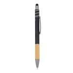 Balpen met bamboe detail en antistress spinner blauwe inkt kleur zwart vijfde weergave