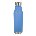 Herbruikbare RPET fles met lekvrije dop en frosted afwerking 600 ml kleur blauw derde weergave